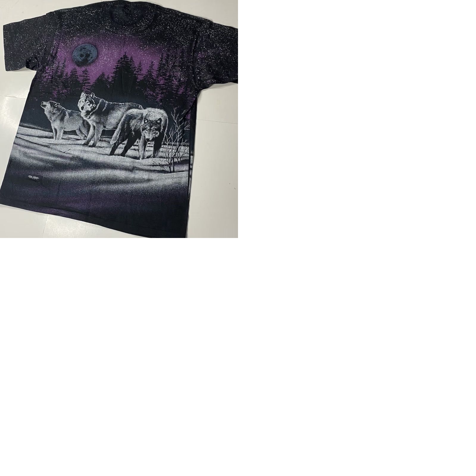Anvil VINTAGE 90s AOP Wolves Single Stitch T-Shirt Double Sided Made In USA XL Size US XL / EU 56 / 4 - 12 Thumbnail