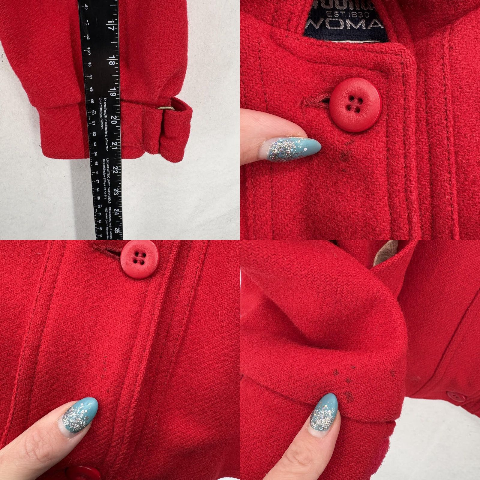 Vintage VINTAGE Woolrich Jacket Woman 2XL Red Wool Button Front Stand Collar Casual 90s Womens Size XXL / US 16-18 / IT 52-54 - 8 Thumbnail