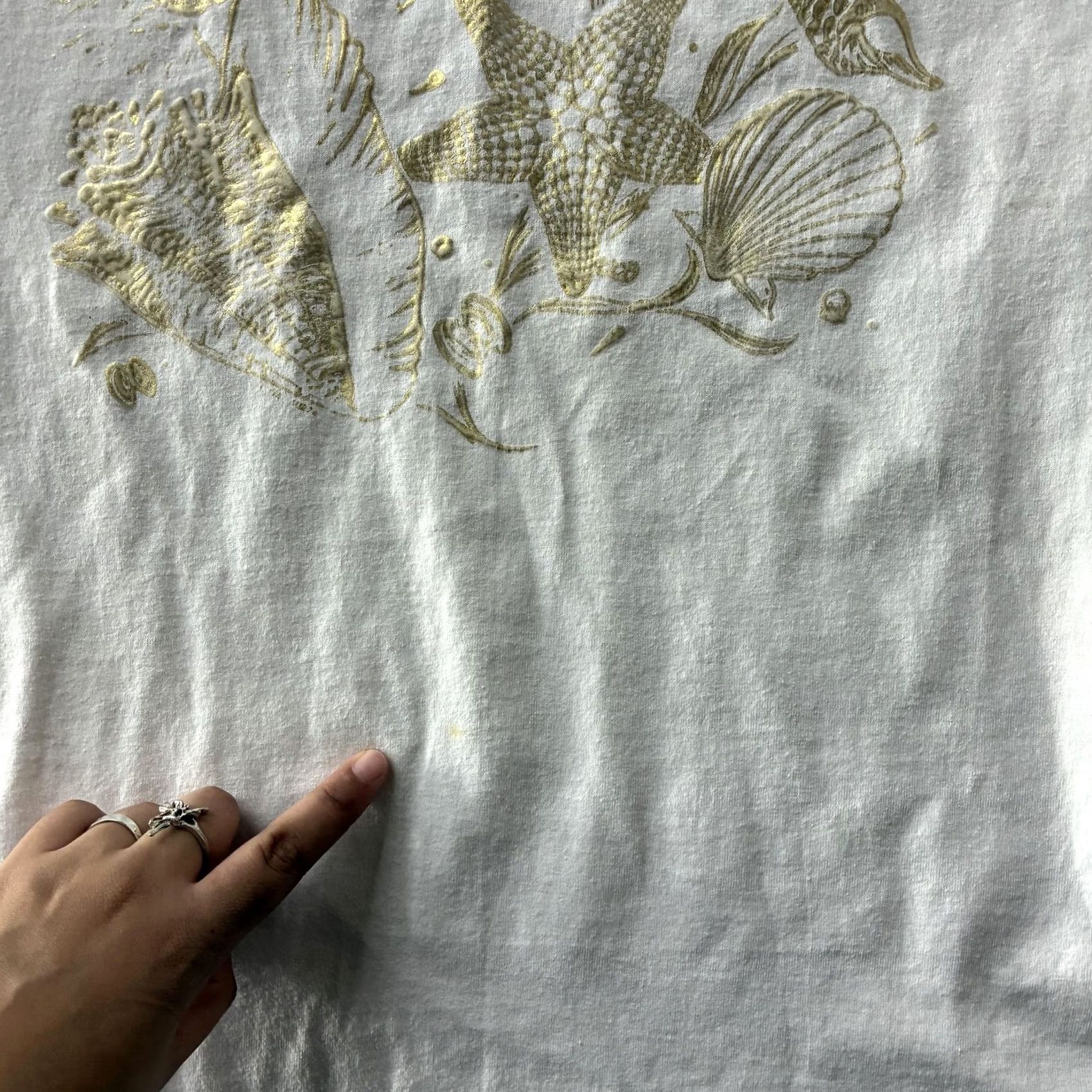 Vintage VINTAGE Oneita Shirt Mens XL White Seashell Seahorse Starfish Ocean Tee T-Shirt Size US XL / EU 56 / 4 - 2 Thumbnail