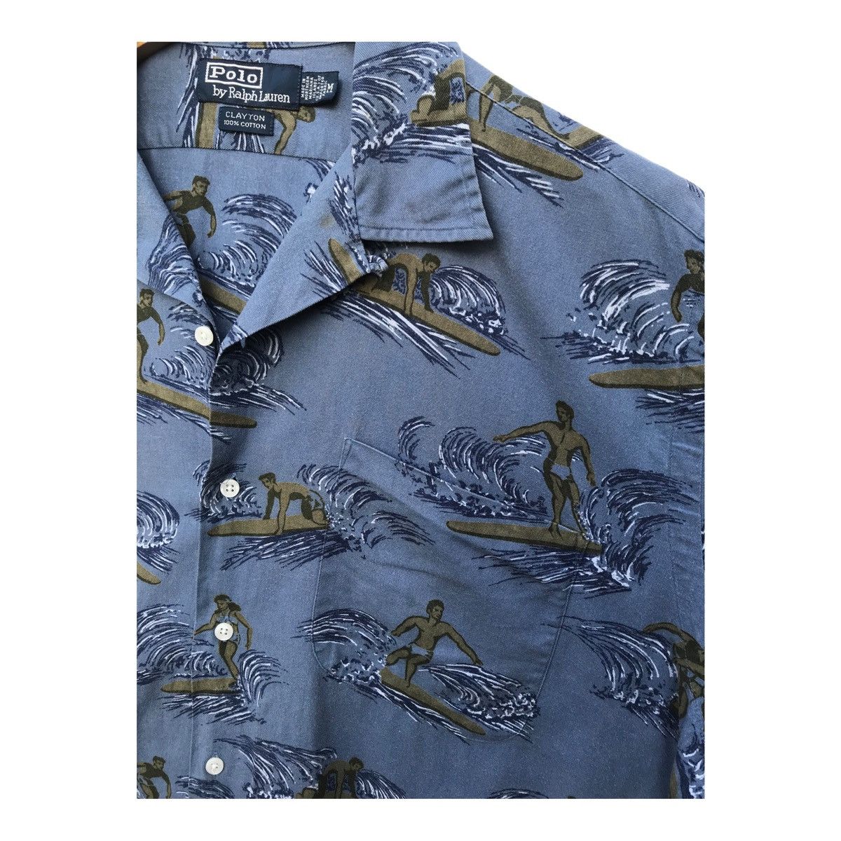 Polo Ralph Lauren Vintage Polo Ralph Lauren Surfing Overprinted Button Down Size US XL / EU 56 / 4 - 9 Thumbnail