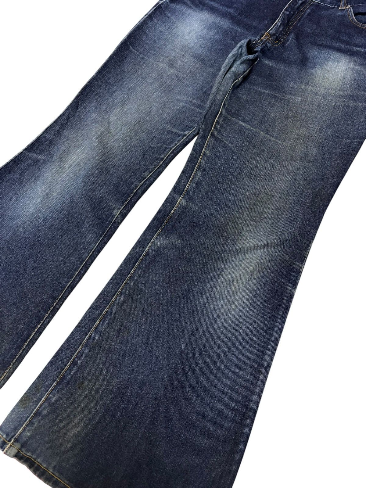 Japanese Brand Vintage Daily Topics Flared Blue Indigo Faded Jeans Size 32" / US 10 / IT 46 - 3 Thumbnail