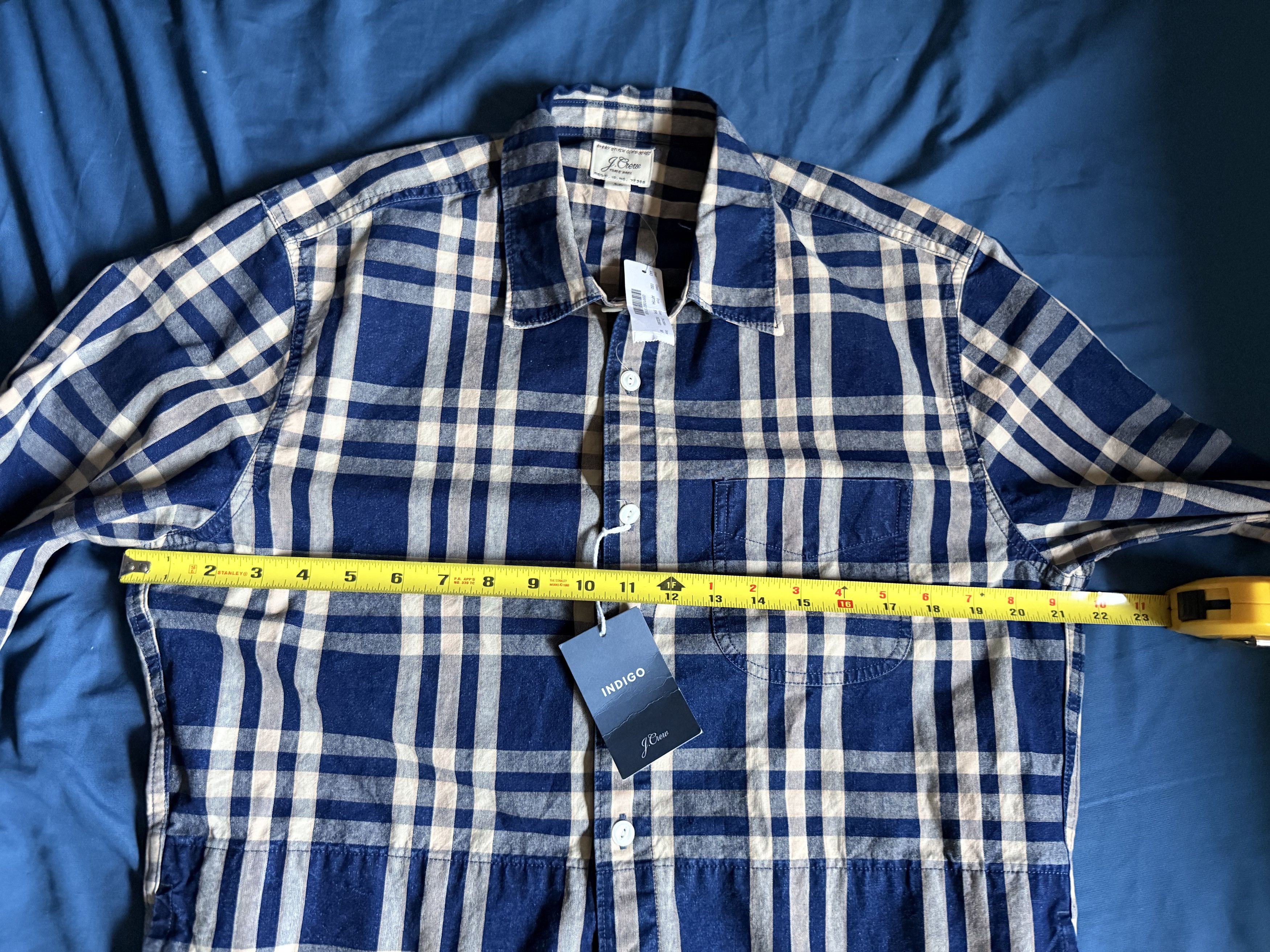 J.Crew J. Crew Indigo Dyed Utility Button Up Shirt medium $98 Size US M / EU 48-50 / 2 - 4 Thumbnail
