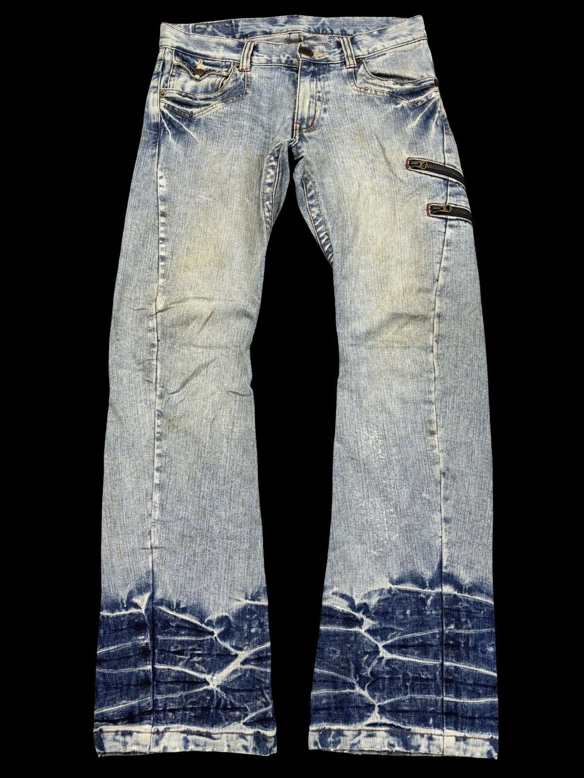 Japanese Brand 💥Twisted Flare Zipper💥Rattle Trap Japan Mudwash Denim K36 Size US 33 - 1 Thumbnail