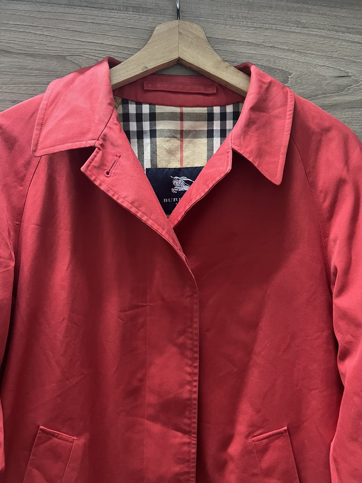 Burberry London Sten Collar Coat Nova Check Red
