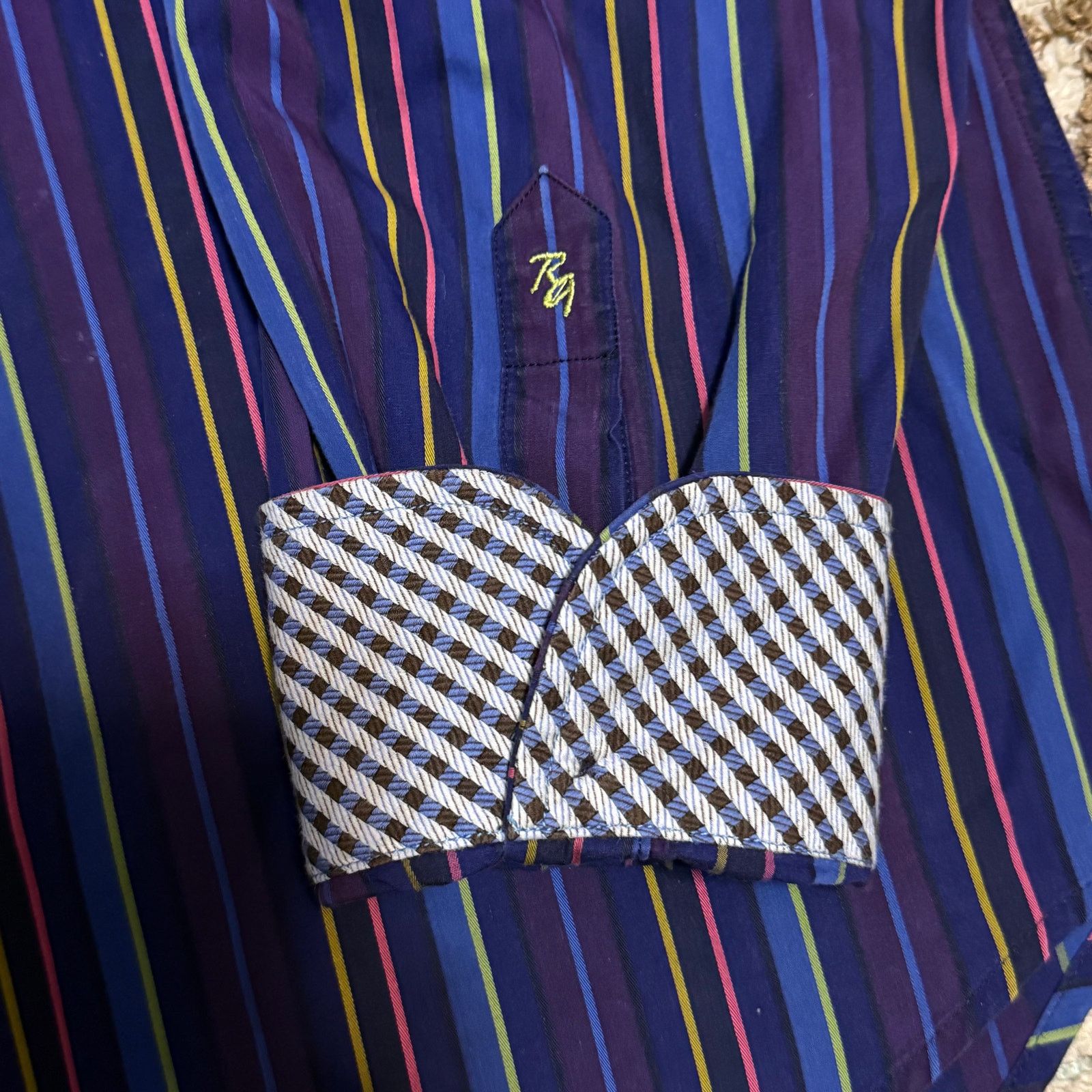 Robert Graham Robert Graham Multicolor Striped Flip Cuff Shirt Size XL Size US XL / EU 56 / 4 - 3 Thumbnail