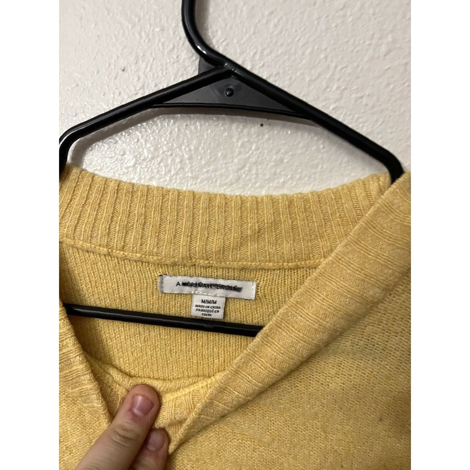 American Eagle Outfitters VINTAGE American Eagle Outfitters Women's Yellow Long Sleeve Sweater Crew Acrylic Knit Casual M Size M / US 6-8 / IT 42-44 - 2 Thumbnail