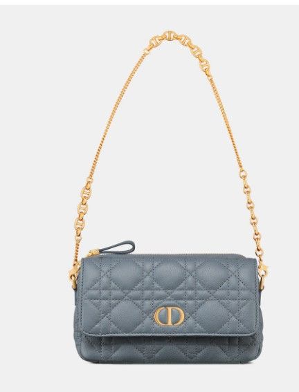 Dior o1w1db10924 Size: OS / Calfskin Caro Pouch in Slate Grey Size ONE SIZE - 7 Thumbnail