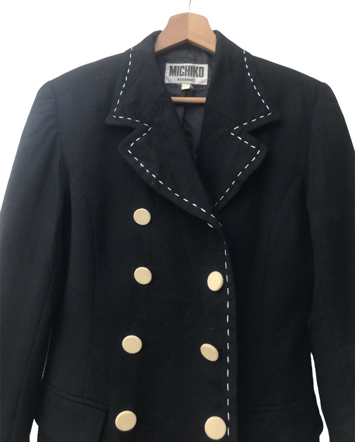 Michiko Koshino × Michiko Koshino London Michiko Koshino Double Breasted Wool Coat Size 11AR Size XS / US 0-2 / IT 36-38 - 5 Thumbnail