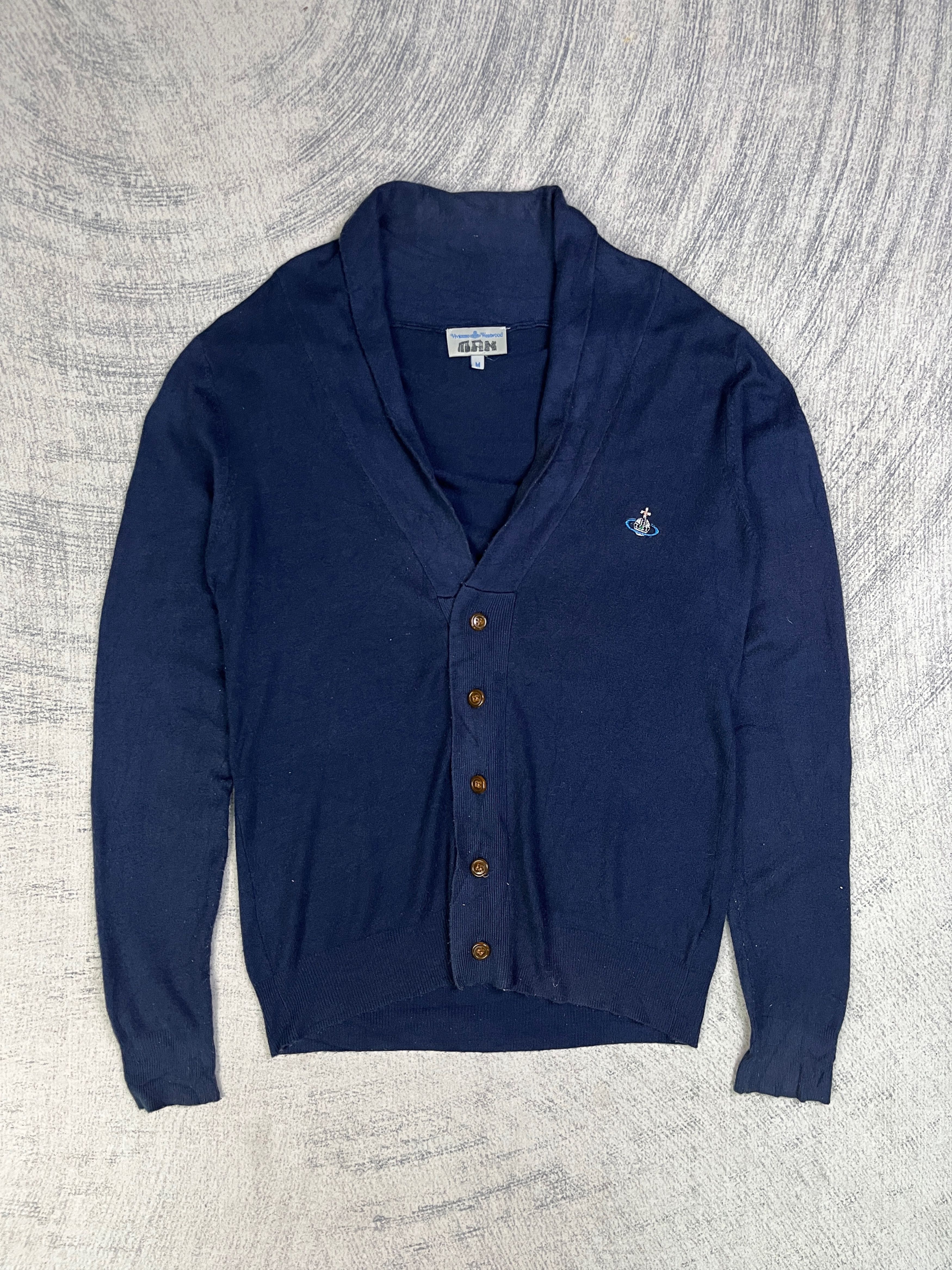 Vivienne Westwood Vivienne Westwood Man Made in Italy Navy Blue Cardigan Size US M / EU 48-50 / 2 - 1 Thumbnail