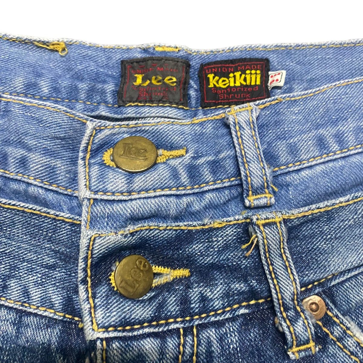 Japanese Brand Keikii Lee Denim Double Waist Flare Jeans Size US 29 - 6 Thumbnail