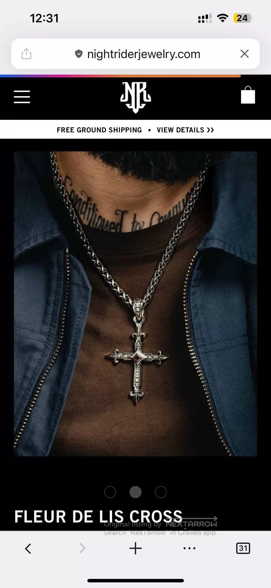 Other NightRider 925 Silver Cross Pendant. Size ONE SIZE - 5 Thumbnail