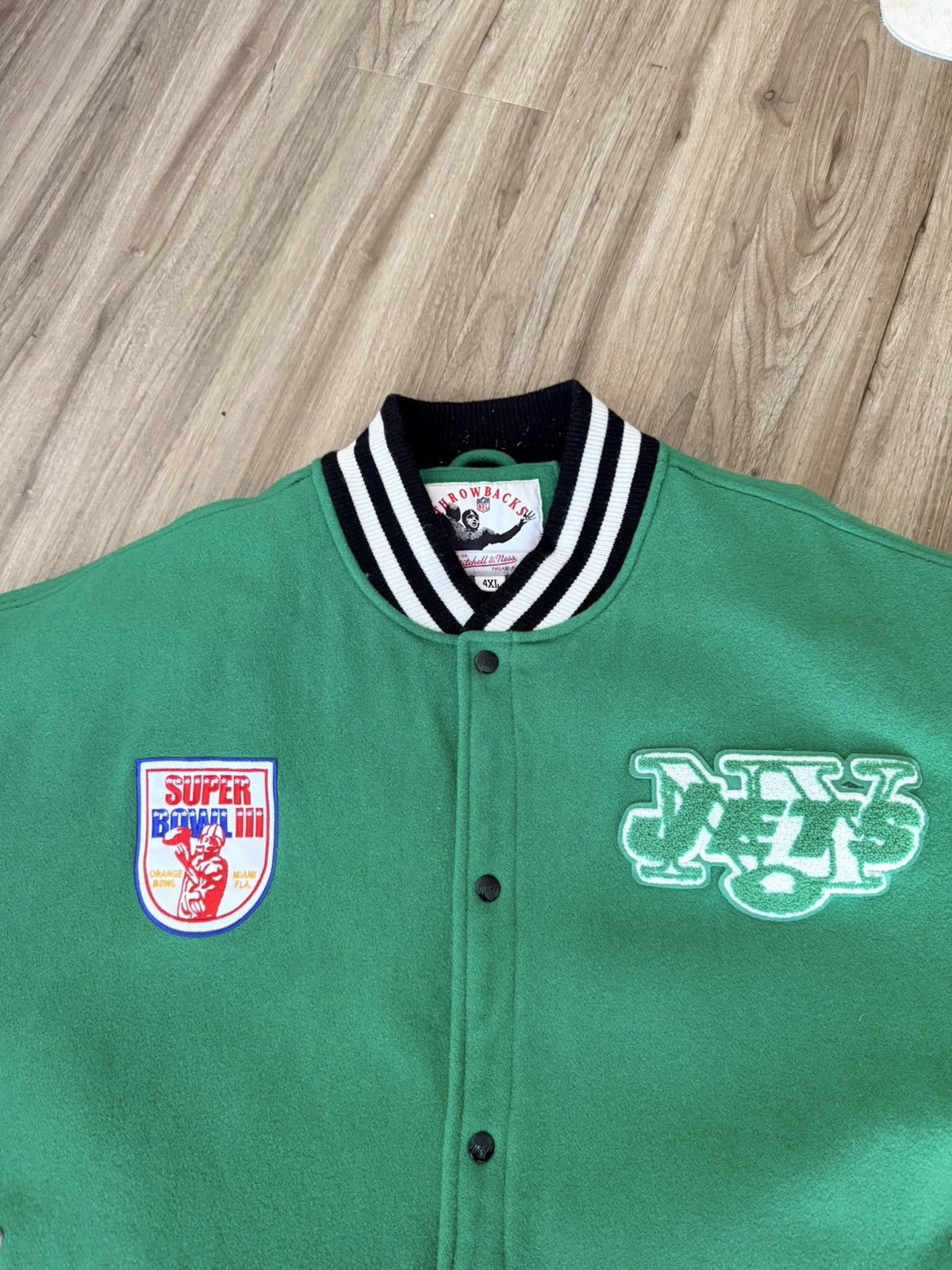 Mitchell & Ness Mitchell & Ness NFL Throwbacks NY Jets Varsity Jacket Sz 4XL Size US XXL / EU 58 / 5 - 3 Thumbnail
