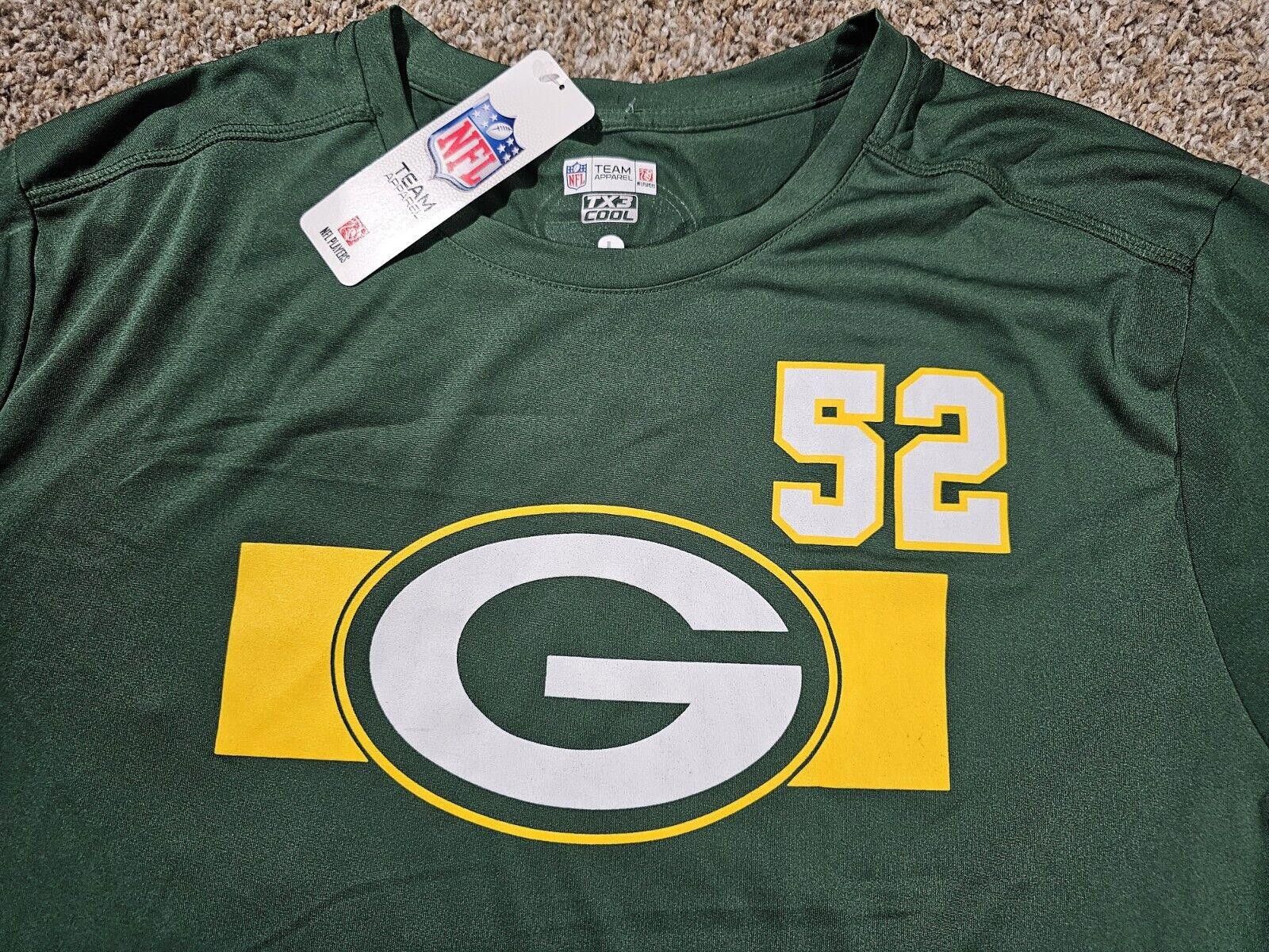 Designer NFL Apparel Packers TX3 Cool Shirt L NWT Clay Matthews 52 Size ONE SIZE - 2 Thumbnail