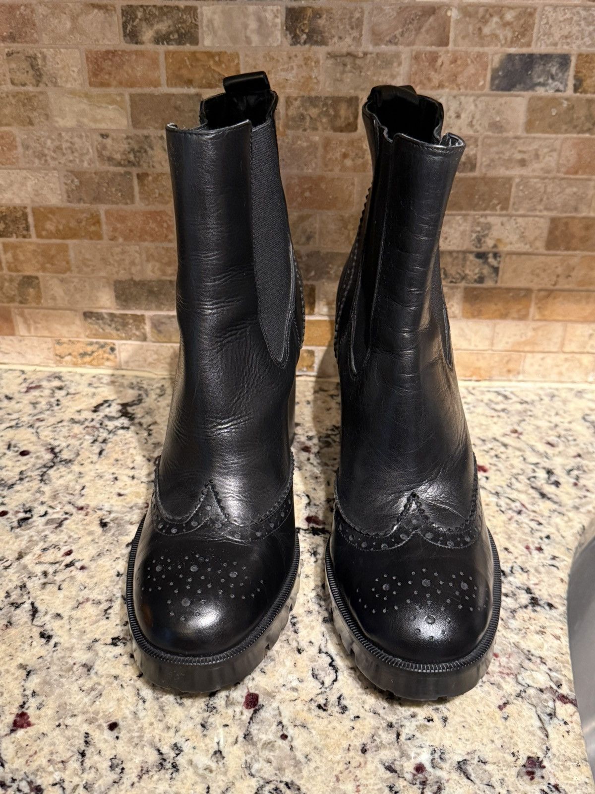 Zara Black Leather Ankle Boots Zara Size US 8.5 / IT 38.5 - 7 Thumbnail
