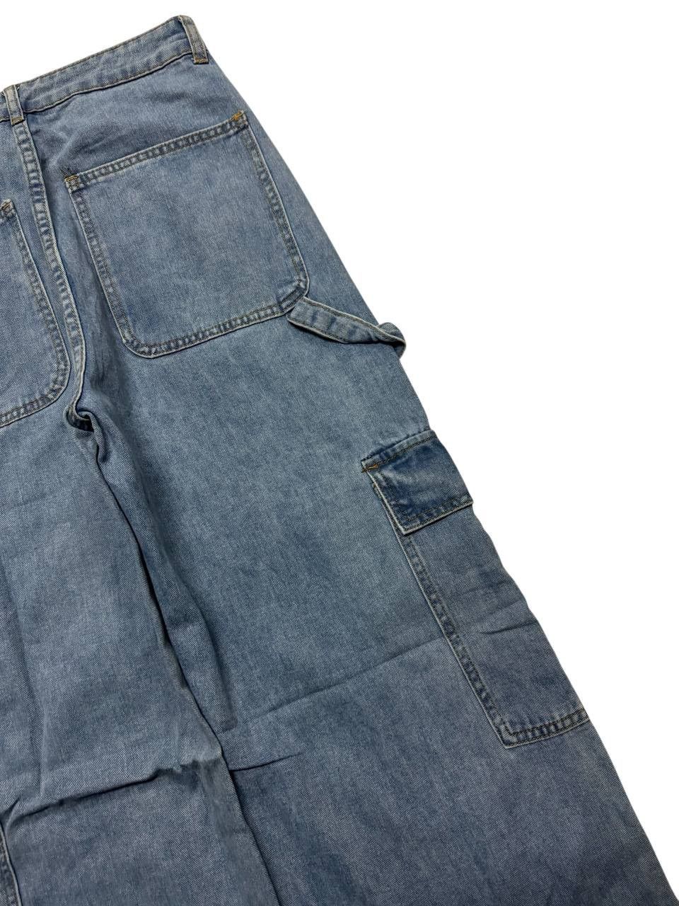 20471120 💥Baggy💥Shein Wide Leg Blue Pocket Carpenter Jeans Streetwear Size US 29 - 11 Thumbnail