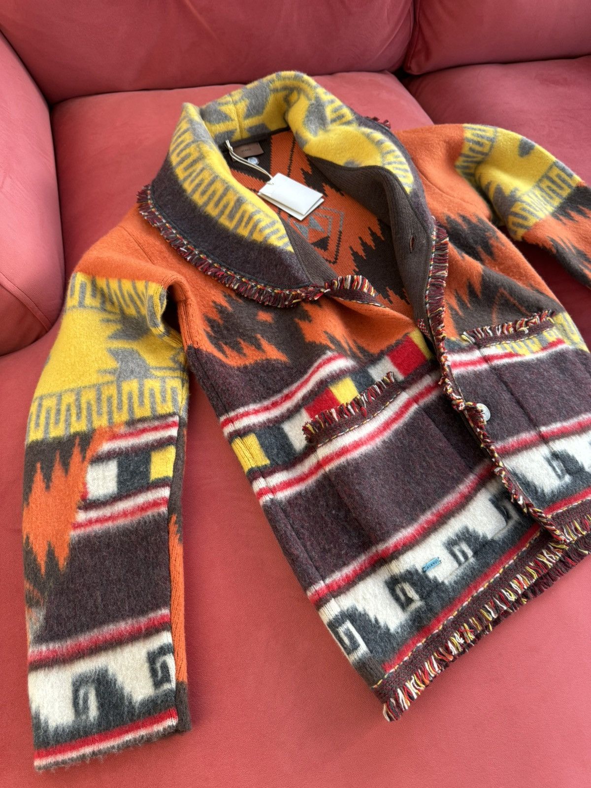 Alanui Alanui brown, orange, yellow cashmere cardigan, size S Size US S / EU 44-46 / 1 - 2 Thumbnail