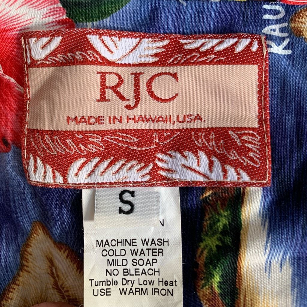 Vintage Vintage RJC Hawaiian Shirt Blue Island Map Floral Print Cott Size US S / EU 44-46 / 1 - 6 Thumbnail