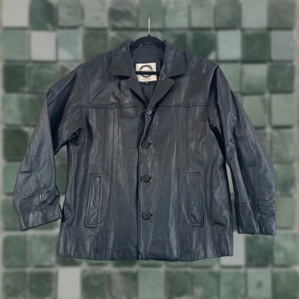 Vintage VINTAGE Wilsons Leather M Julian Jacket Coat Men S Black 100% Leather 80s Lined Fashionable Overcoat Mens Black Jacket Size US S / EU 44-46 / 1 - 1 Thumbnail
