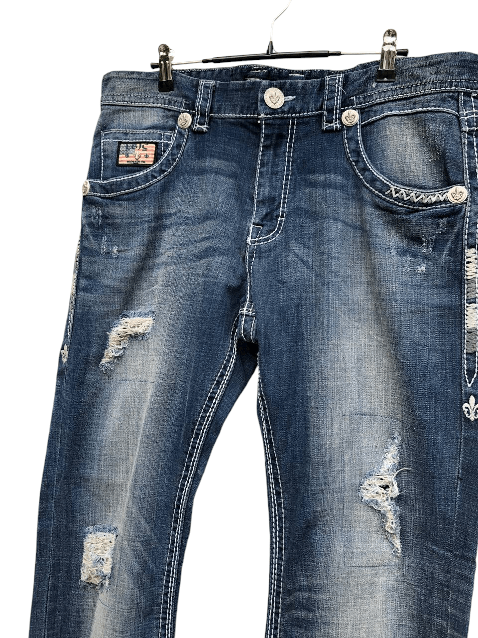 Japanese Brand LBJC Ripped Denim Jeans Size US 36 / EU 52 - 4 Thumbnail