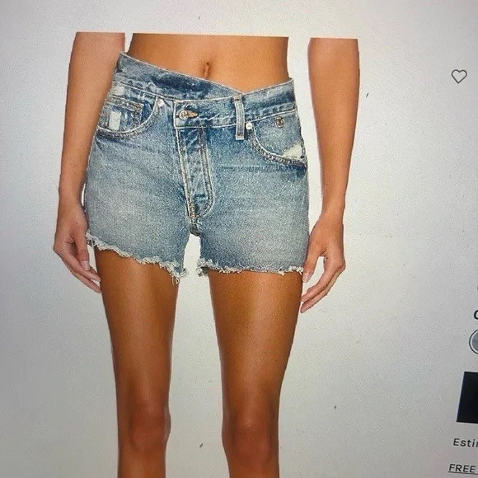 EB Denim EB denim Jeanette Crossover Jean Shorts 24 Size 24" / US 00 / IT 34 - 1 Thumbnail