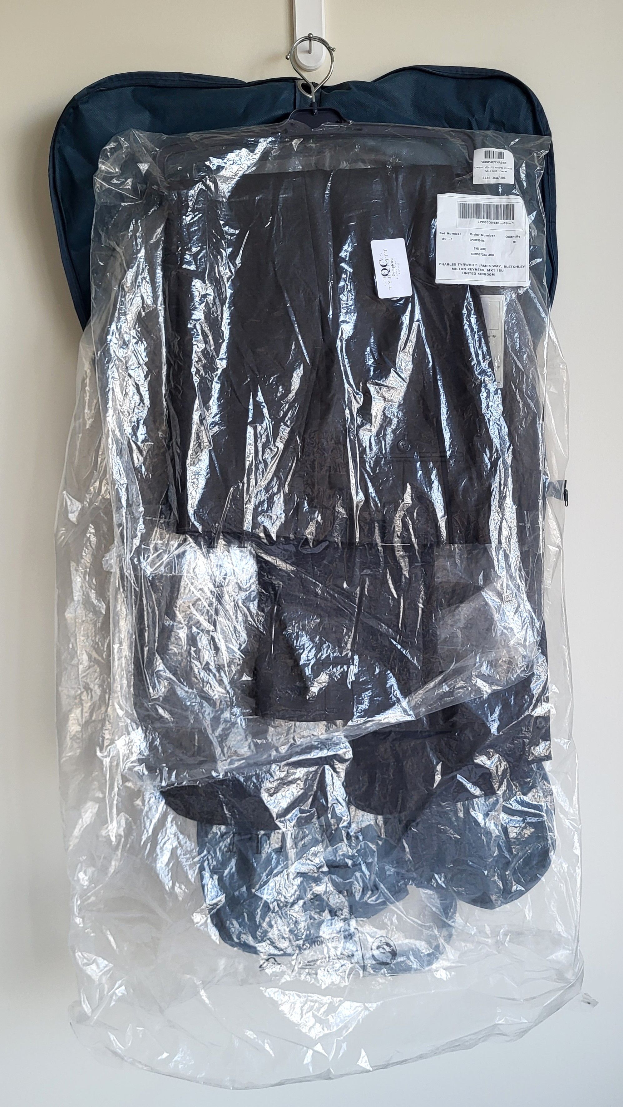 Charles Tyrwhitt NEW $599 2 Piece Super 100s Wool - Charcoal Grey Size 36S - 3 Thumbnail