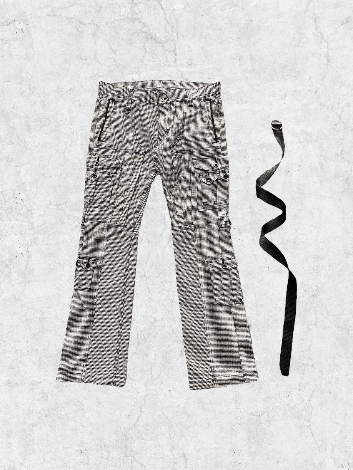 HIDEAWAYS × Japanese Brand × Vintage Hideaways Nicole Bondage Flared Cargo Pants With Belt Size US 32 / EU 48 - 2 Thumbnail