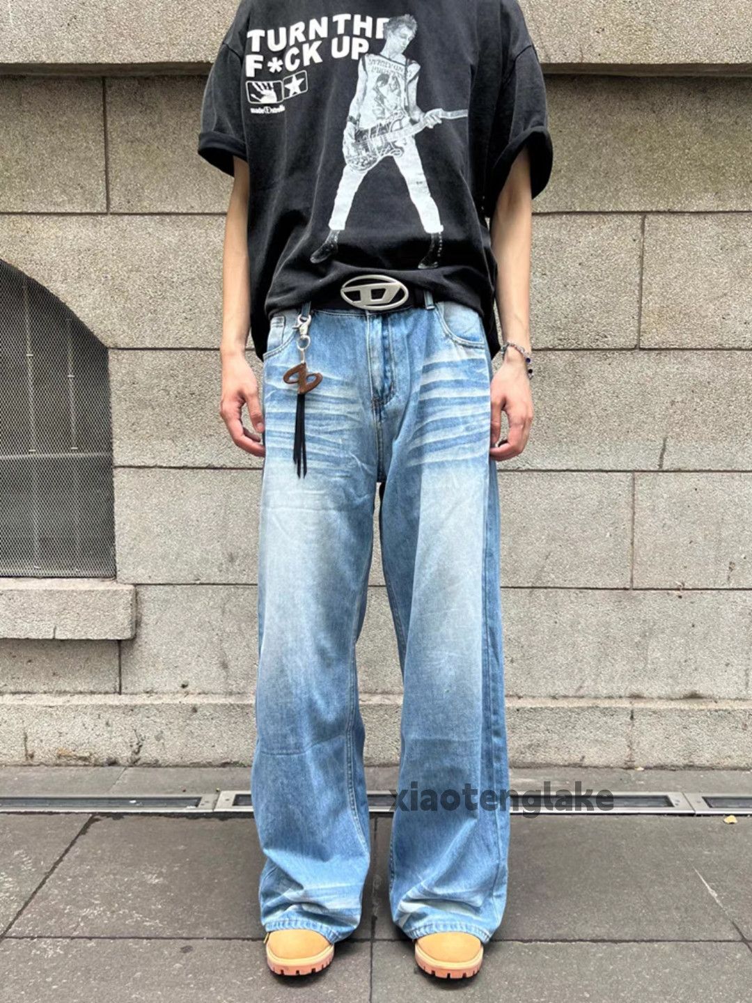 Jean × Vintage washed faded cleanfit loose baggy hiphop jeans Size US 33 - 6 Thumbnail