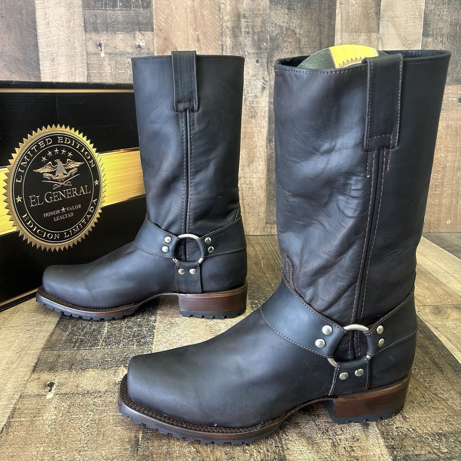 Vintage El General Buckle Harness Brown Boots Mens 10.5 Size US 10.5 / EU 43-44 - 2 Thumbnail