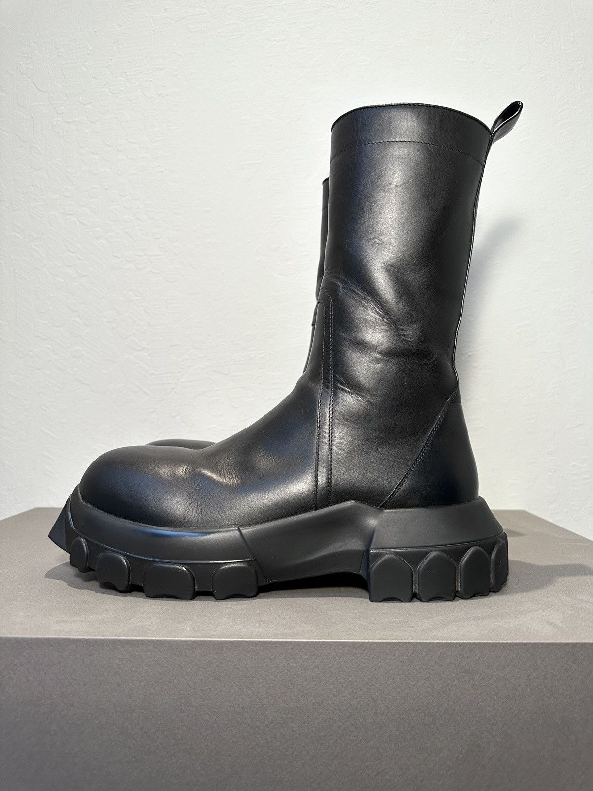 Rick Owens RICK OWENS BLACK CREEPER BOZO TRACTOR BOOTS | Grailed