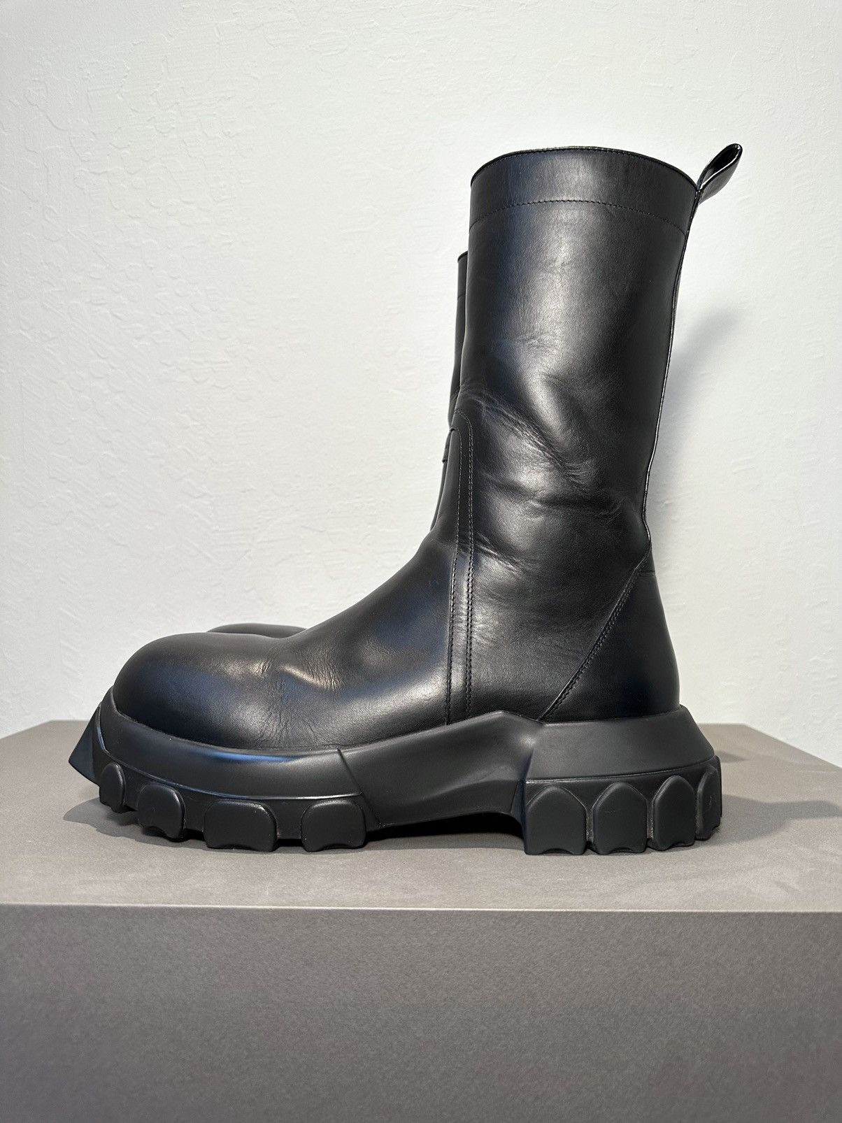 image of Rick Owens Black Creeper Bozo Tractor Boots, Men's (Size 9.5)