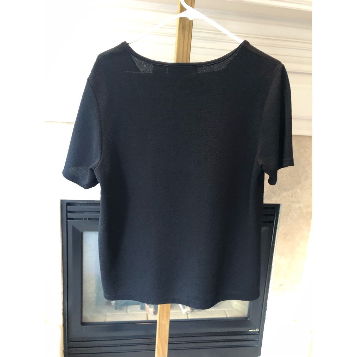 Other Sag Harbor Women’s Elegant Black Short Sleeve Blouse Size Petite L Size L / US 10 / IT 46 - 2 Thumbnail
