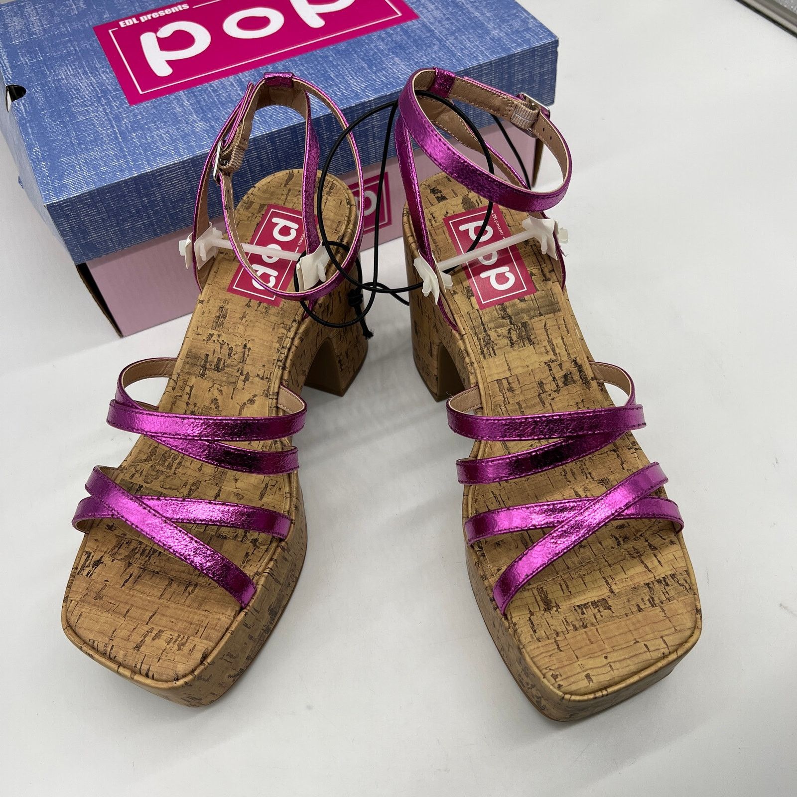 Other Pop Womens Kallie Heeled Sandals Pink Fuschia Multicolor9 Size US 9 / IT 39 - 7 Thumbnail