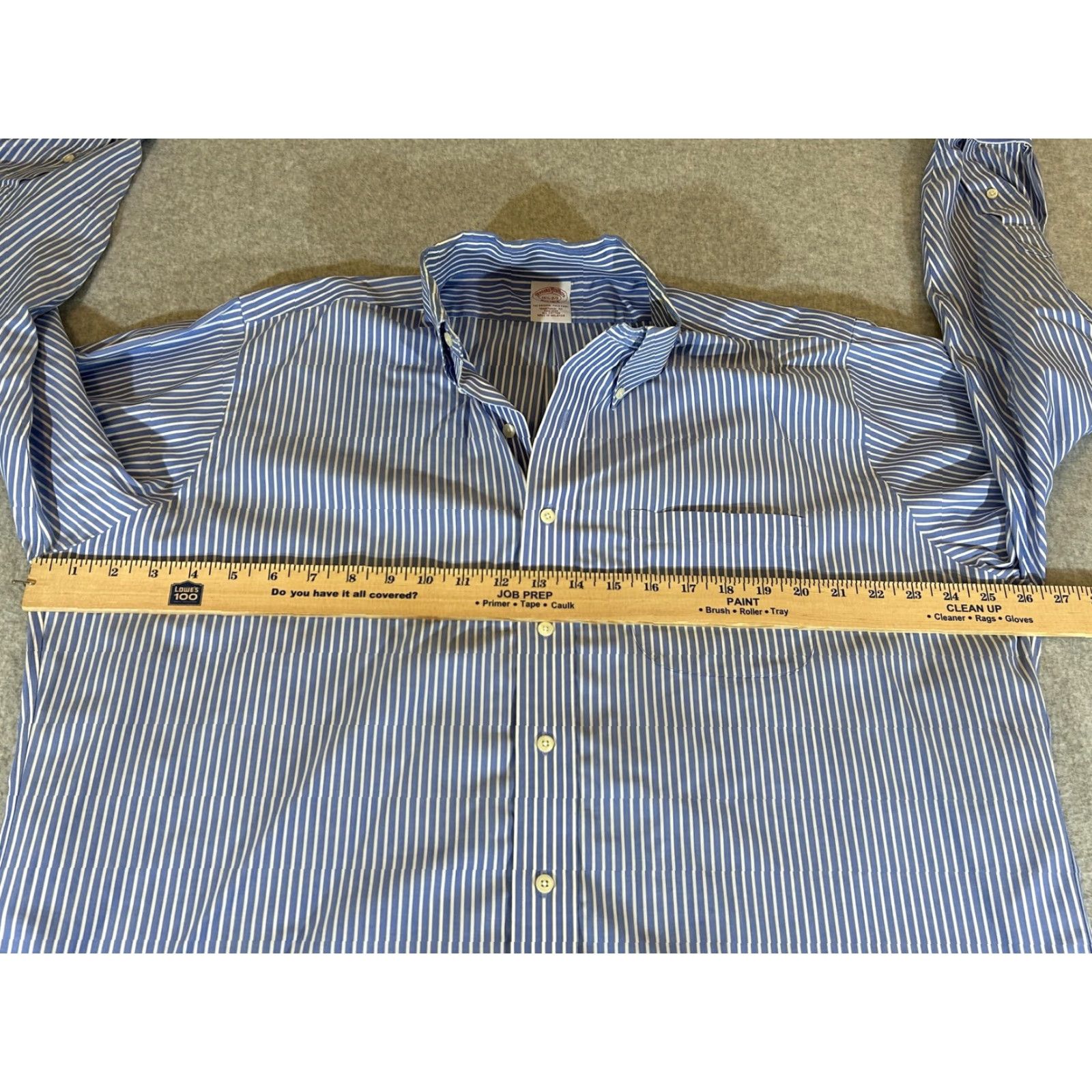 Brooks Brothers Brooks Brothers Shirt Mens 16.5 32/33 Button-Down Collar Traditional Fit Blue White Stripe 100% Cotton Non-Iron Dress Shirt Size US XL / EU 56 / 4 - 3 Thumbnail