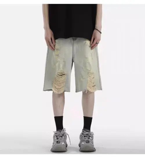 VIBE Street Hip Hop Vintage Loose Fit Denim Shorts Size US 31 - 6 Thumbnail