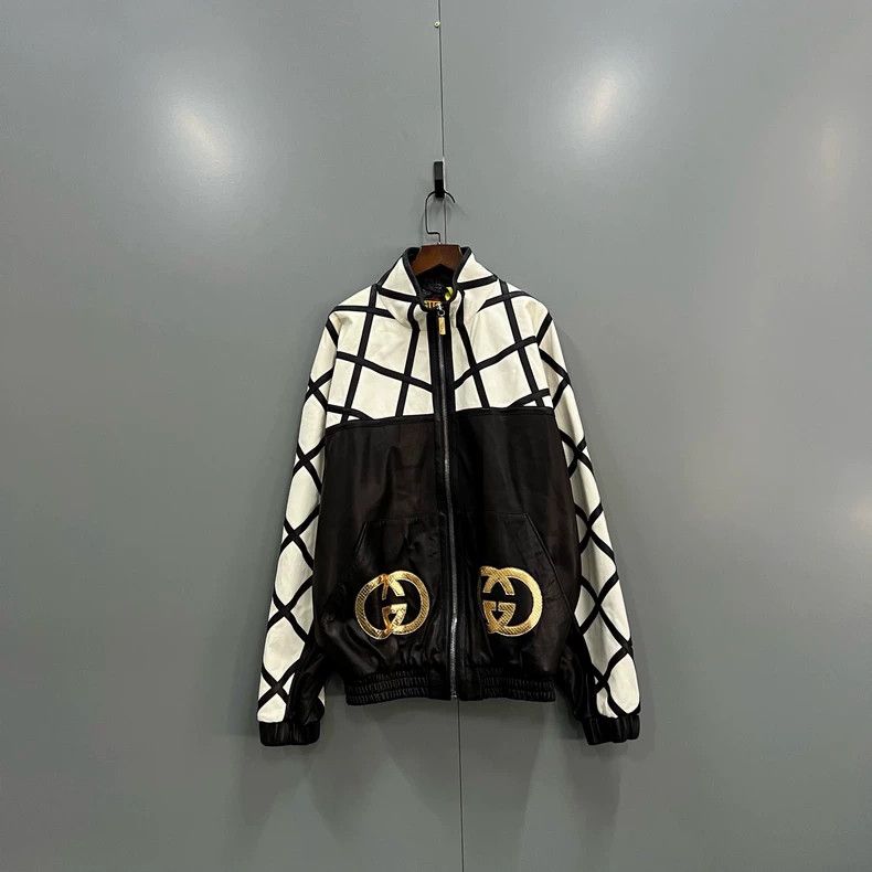 Gucci Gucci Plaid stitching gold thread embroidery double G leath Size US L / EU 52-54 / 3 - 1 Thumbnail