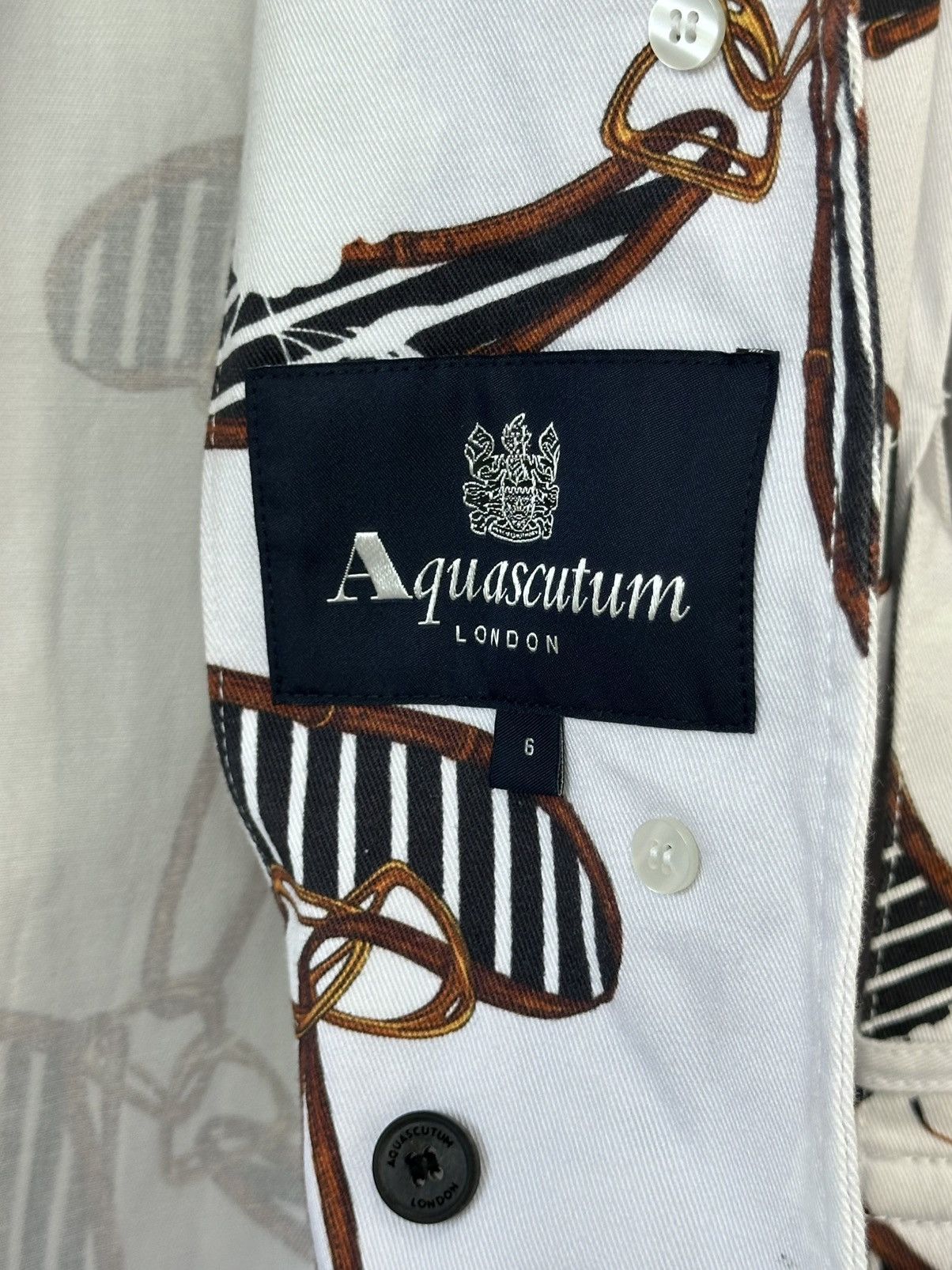 Aquascutum Aquascutum Heritage Floral White Cotton Belt Trench Coat Size XS / US 0-2 / IT 36-38 - 14 Thumbnail