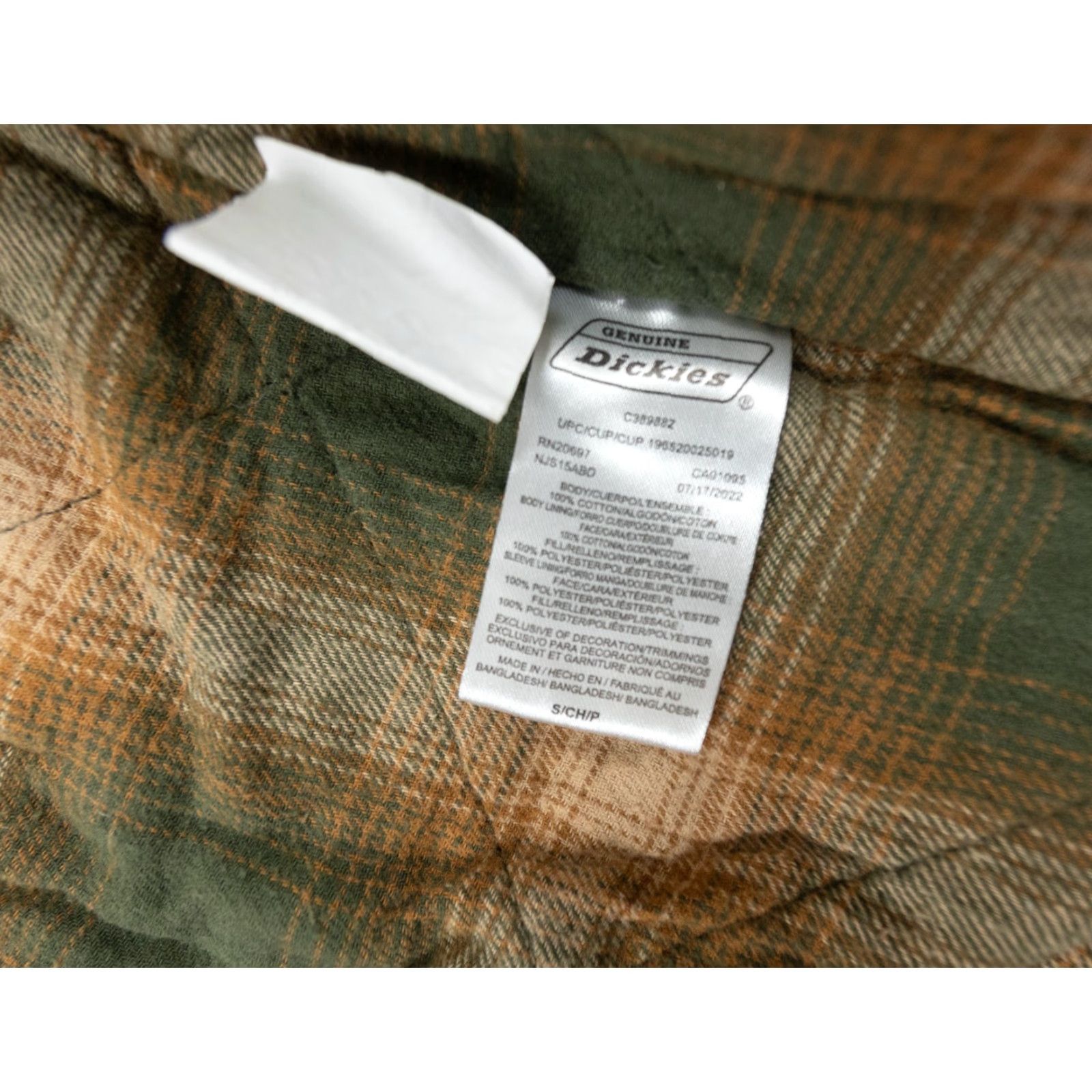 Dickies Dickies Jacket Mens Small Tan Workwear Flannel Lined Red Paisley Snap Button Size US S / EU 44-46 / 1 - 7 Thumbnail