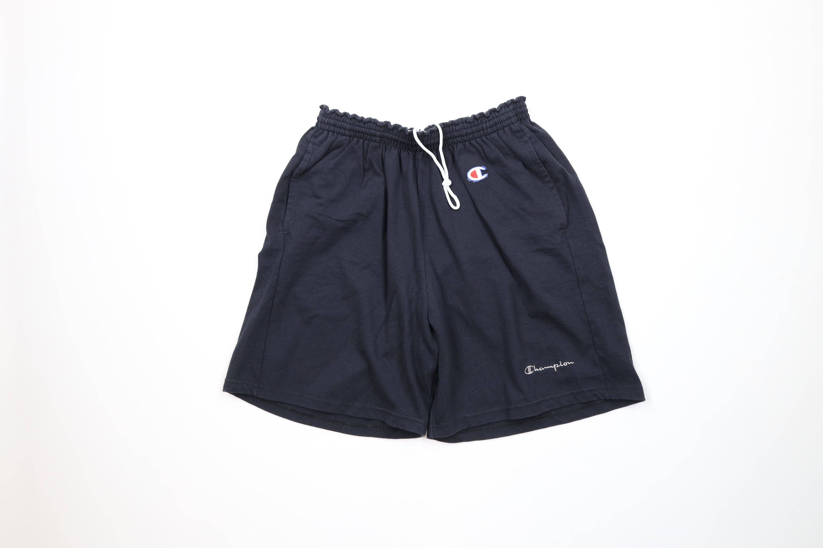 Champion × Vintage Vintage 90s Champion Above Knee Heavyweight Shorts Black Size US 36 / EU 52 - 1 Thumbnail