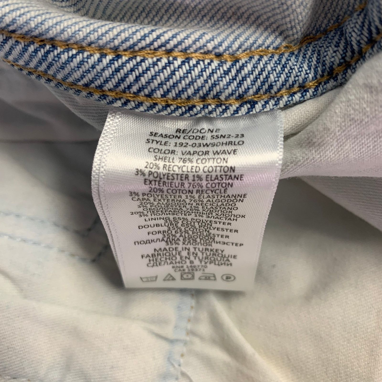 RE/DONE 26 90s High Rise Loose Blue Cotton Blend Button Fly Jeans Size 26" / US 2 / IT 38 - 9 Thumbnail