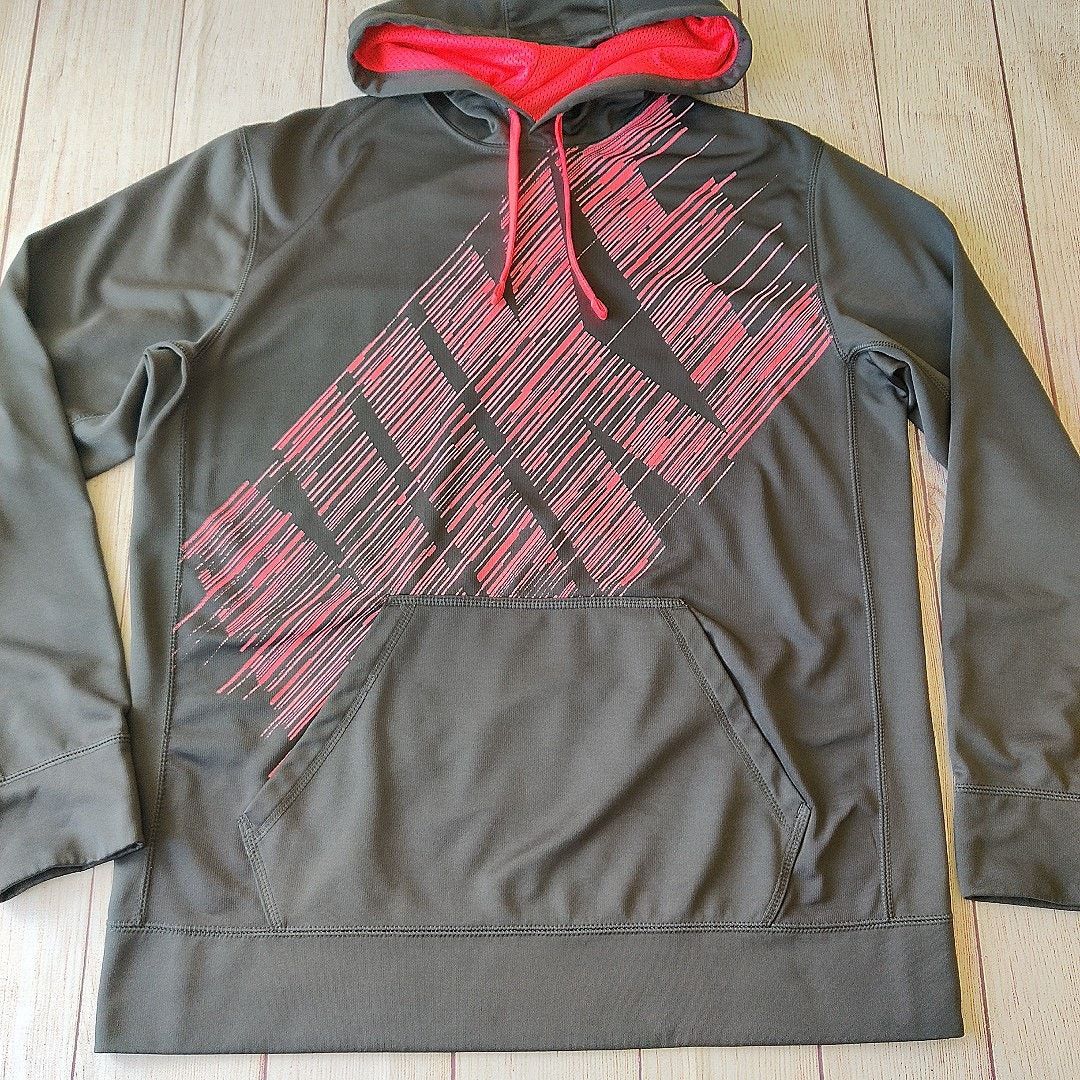 Nike Therma-Fit streak logo fleece lined hoodie pullover top Size US L / EU 52-54 / 3 - 3 Thumbnail