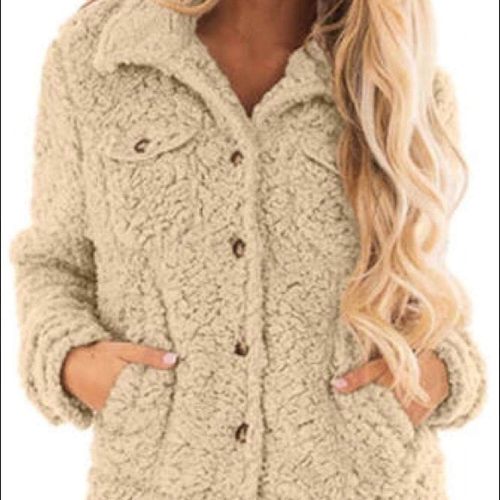 Designer Sherpa Jacket White NWT Size M / US 6-8 / IT 42-44 - 7 Thumbnail