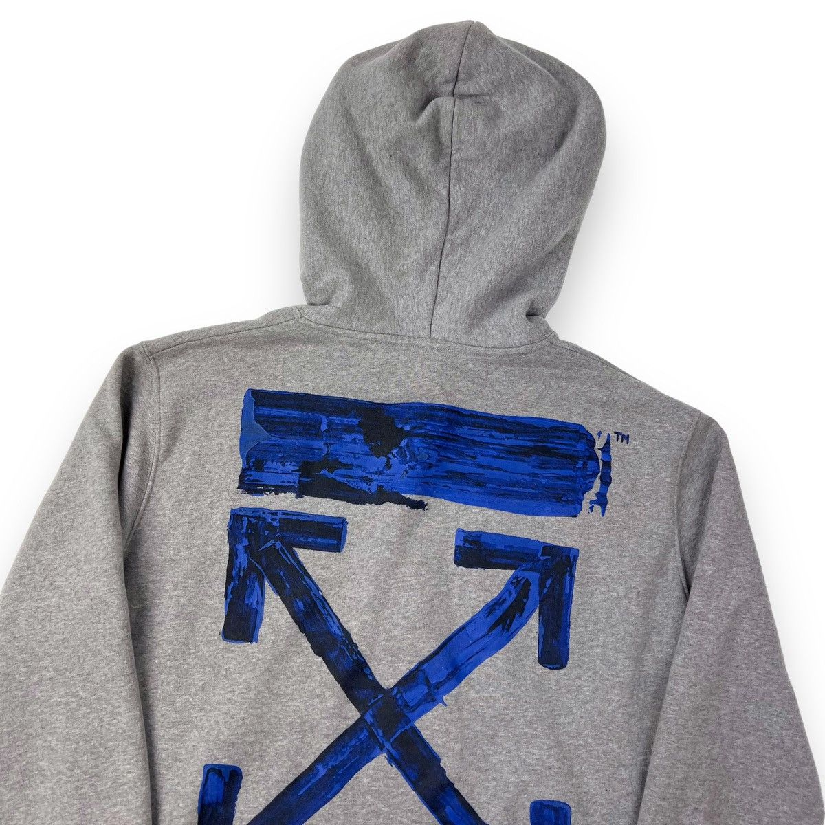 image of Off White Off-White Acrylic Arrows Grey Hoodie, Men's (Size Large)
