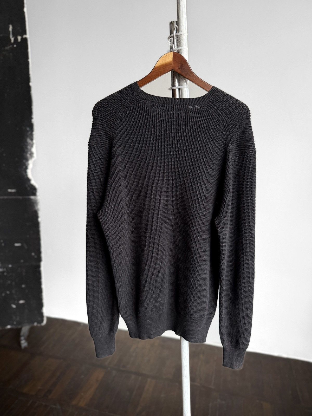 Allsaints AllSaints Trias Crew Black Textured Knit Pullover Sweater Size US M / EU 48-50 / 2 - 3 Thumbnail