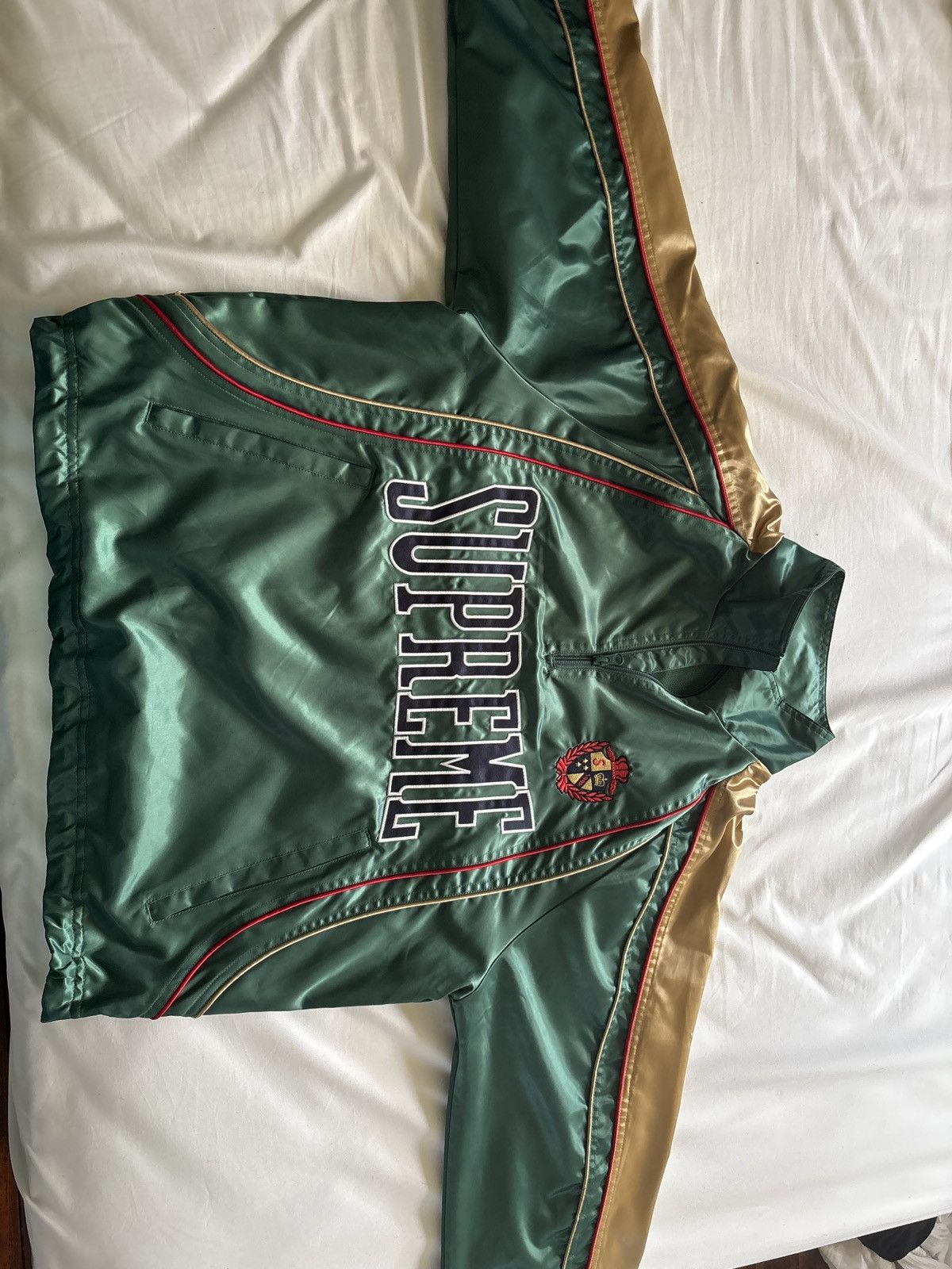 Supreme Supreme Satin Piping Pullover "Green" Jacket Size US S / EU 44-46 / 1 - 2 Thumbnail