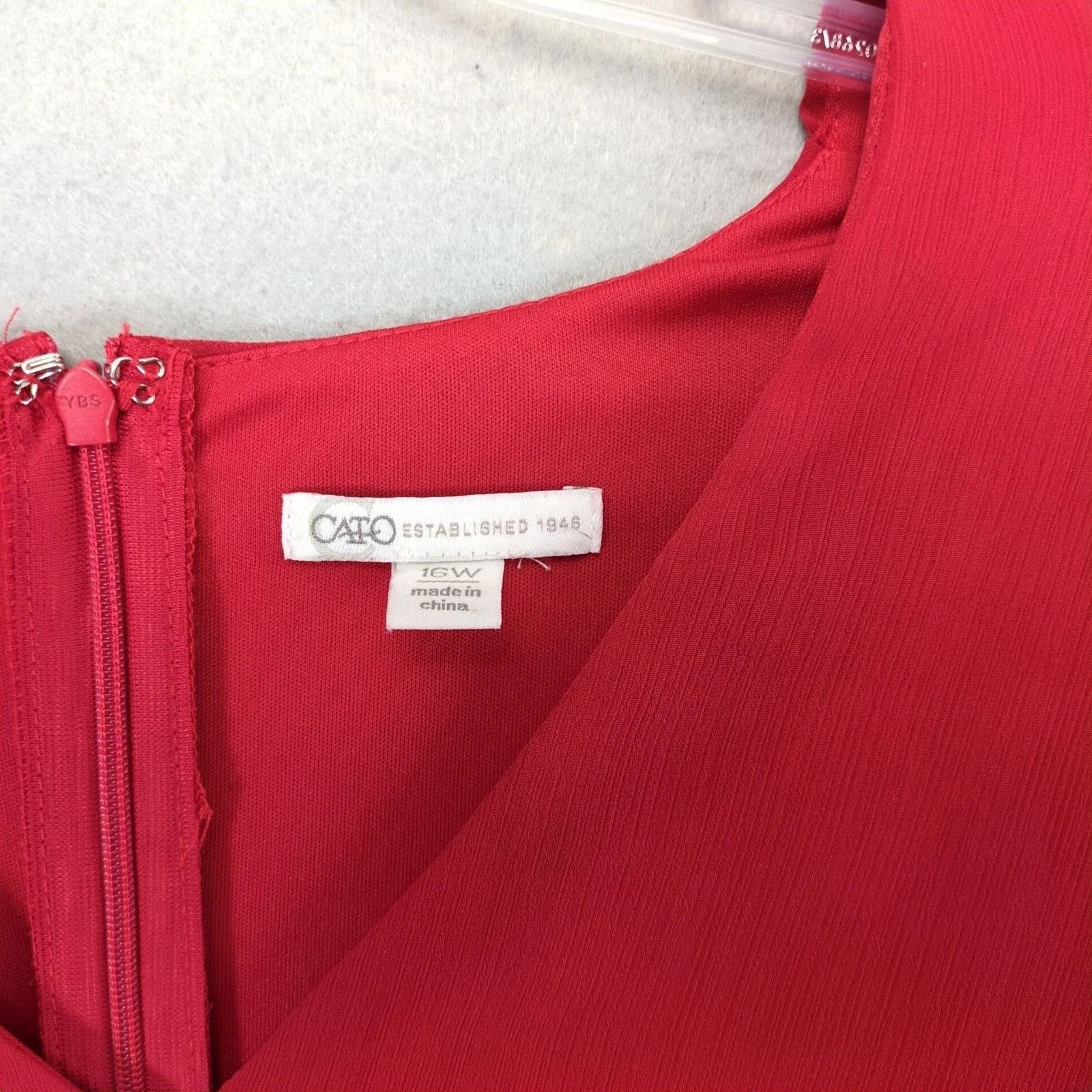 Other Cato Red Layered Midi Dress Size 16W Long Sheer Puff Sleeves Size XXL / US 16-18 / IT 52-54 - 3 Thumbnail
