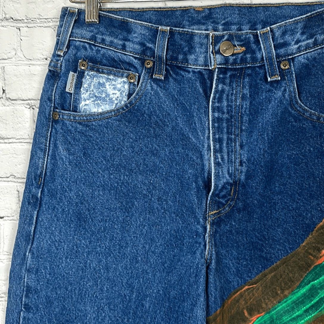 Carhartt Carhartt Mens Jeans Relaxed Fit Upcycled Cut off Hem 30x32 Blue Size US 30 / EU 46 - 4 Thumbnail