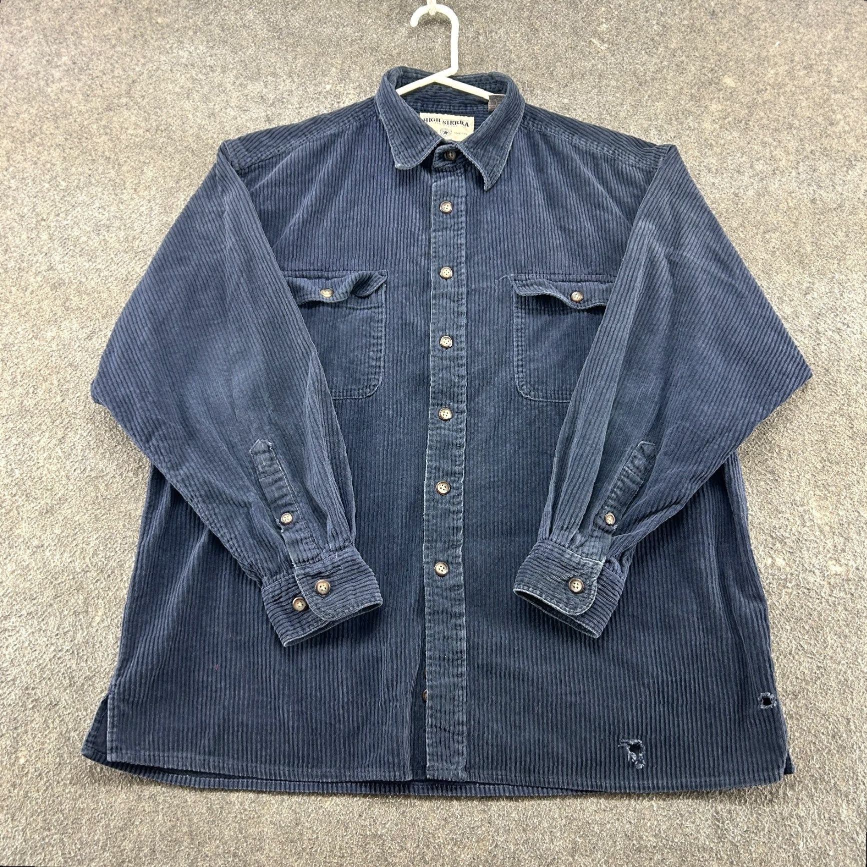 High Sierra VINTAGE High Sierra Shirt Mens L Blue Corduroy Button-Up Long Sleeve Cotton 90s Size US L / EU 52-54 / 3 - 2 Thumbnail