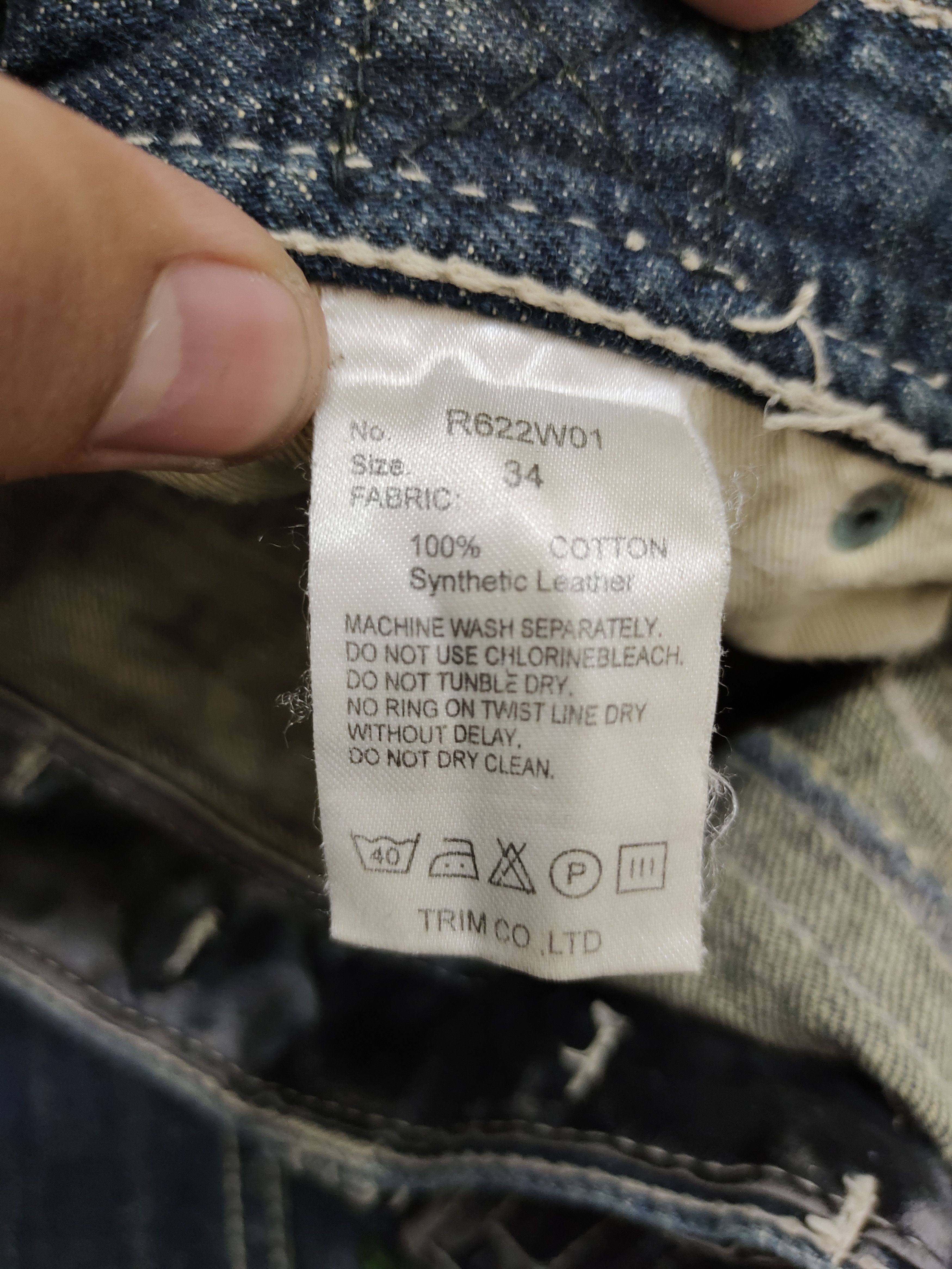If Six Was Nine Flare Jeans Trim Co Leather Distress Faded Boot Cut Y2k Size US 31 - 20 Thumbnail