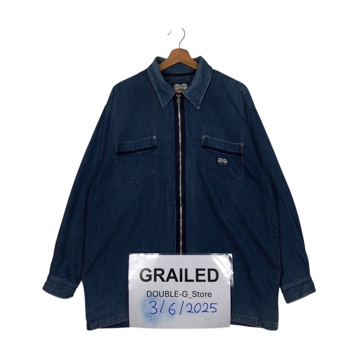 Japanese Brand Rare Witford Classic Oversized Denim Zip Shirt Jacket LL Size US L / EU 52-54 / 3 - 1 Thumbnail