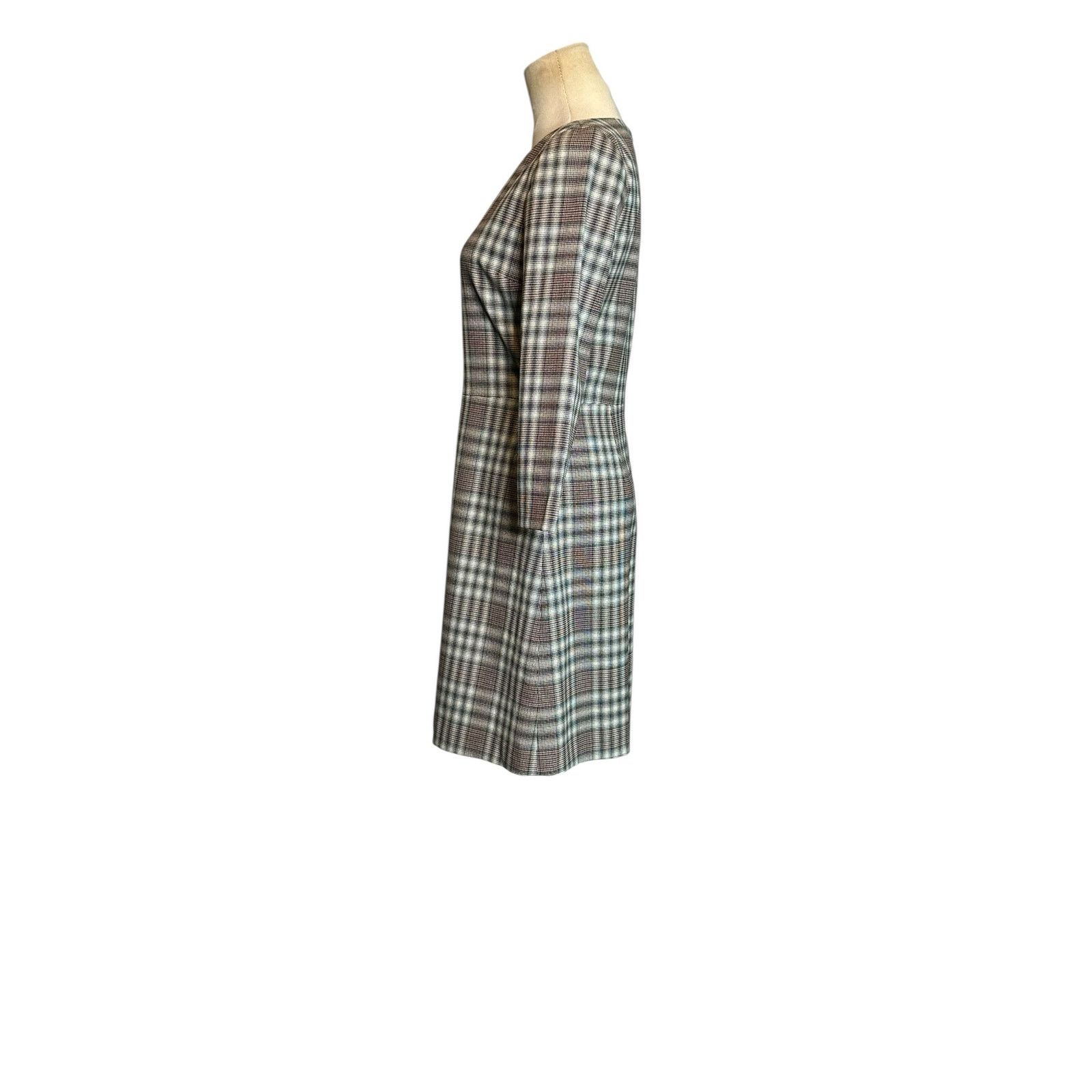 Theory beige plaid A line mini dress size 0